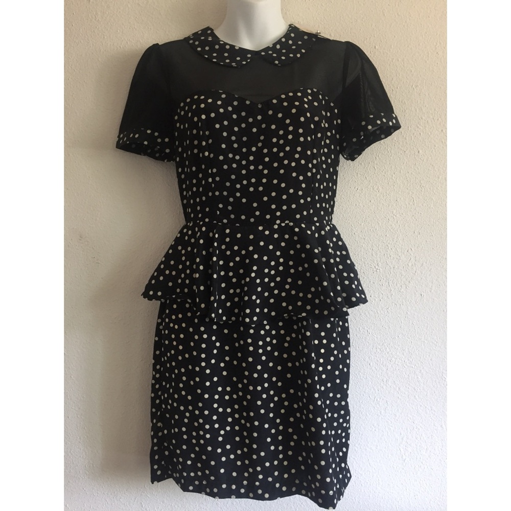 FOREVER 21| POLKA DOT PEPLUM DRESS